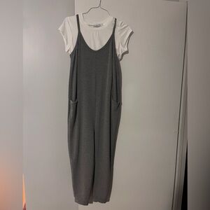 Sincerely Jules Gray Jumpsuit with White Tee